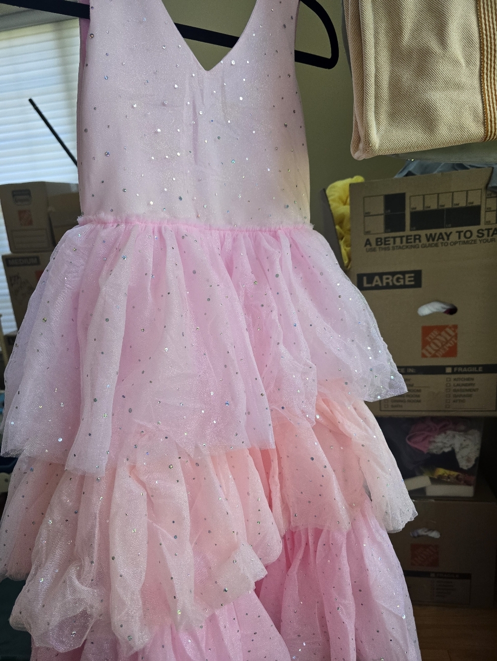 Lola + The Boys Pink Taylor Shimmer Tulle Party Dress 8 Tiered
